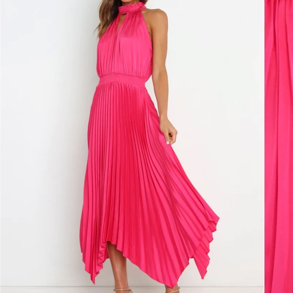 Petal & Pup Pink Pleated Midi Dress - Picture 1 of 3